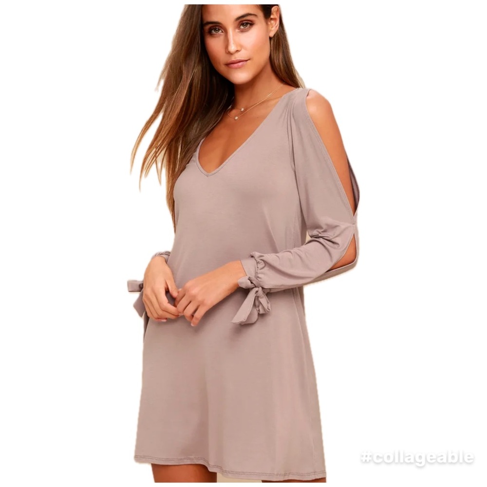 Lulus Taupe Glory Of Love Shift Dress